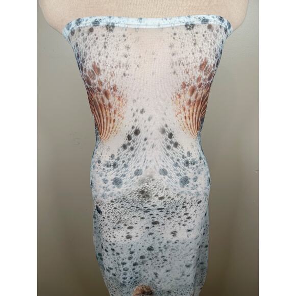 Di Petsa Sea Foam Strapless Printed Mesh Maxi Dress Size XL - Picture 4 of 8